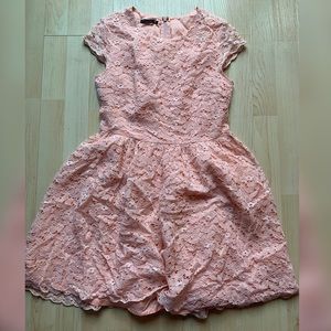 Lolita Pink Lace Cap Sleeve Dress